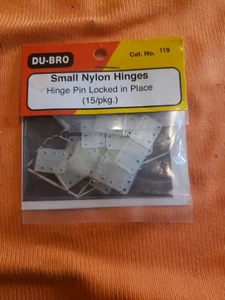 Du-Bro - Small Nylon Hinges Hinge Pin Locked In Place - New - Part 119 - JT25 - Picture 1 of 6