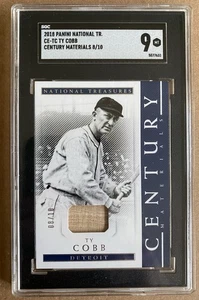 2018 National Treasures #CE-TC Ty Cobb Century Materials #/10 SGC 9 HOF Bat - Picture 1 of 2