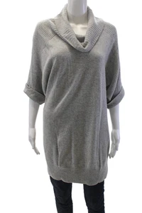 Suéter túnica acanalada cuello capucha cachemir Design History gris talla M para mujer - Imagen 1 de 7