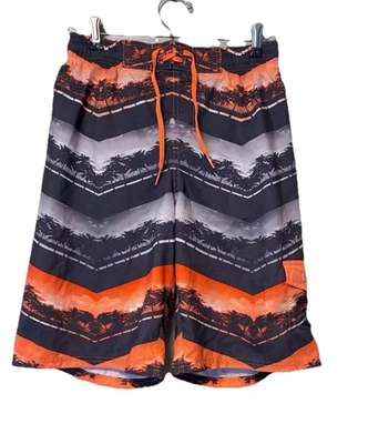 Nike Youth Swim Trucks Tropical Boys Size Large Gray/Orange - Image 1 of 4