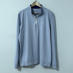 Rhoback Quarter Zip Pullover Mens Large Blue Long Sleeve Performance Tech Golf - Picture 1 of 11