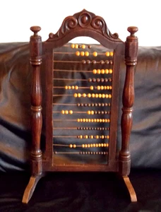 Rechenrahmen antik Rechenhilfe Abakus Holz perlen MUSEAL Jugendstil rar Rechnen - Bild 1 von 4