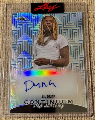 2023 Lil Durk Autograph Leaf Pop Century Smurk Card Auto Silver Signed OTF Metal - Image 1 of 2