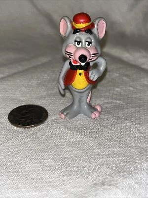 1983 Antigo Chuck E Cheese Mouse Showbiz PizzaTime Teatro Decoração de Bolo Estatueta Brinquedo - Imagem 1 de 4