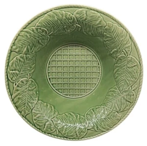 Vtg The Cellar MPD Portuguese Lg 12" Green Serving Bowl Basket Weave Leaf 1995 - Picture 1 of 8