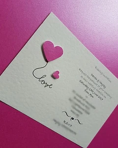 Wedding Invitations day evening Love heart balloon free envelopes Many colours - Picture 1 of 5