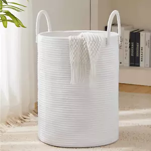 Woven Rope Laundry Hamper Basket by , 58L Tall Laundry Basket, Baby Nursery Hamp - Picture 1 of 7
