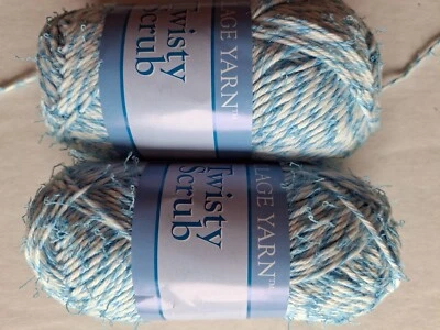 Village Yarn Twisty Scrub cotton blend yarn, Cobalt Craze, lot of 2 (103 yds ea) - Image 1 of 2