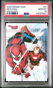 2009 MARVEL RITTENHOUSE SPIDER MAN ARCHIVES IRON MAN COMIC CARD#57 PSA 10 POP 13 - Picture 1 of 2