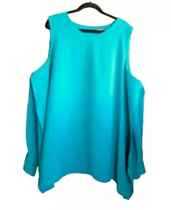 Top tunica Lane Bryant più 28 4X blusa verde acqua senza maniche a strati scollo a scoop donna - Foto 1 di 6