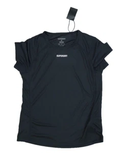 Superdry Sport Train Active T-Shirt Black Workout Crew Breathe Tee Womens Size 8 - Picture 1 of 8