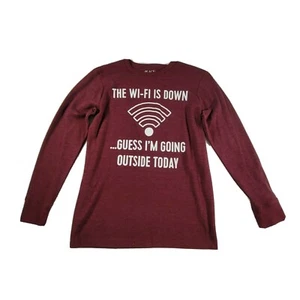 The Childrens Place Boys XL 14 Maroon Long Sleeve Shirt Millennial Tech Tee Top - Picture 1 of 8