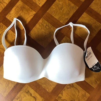 Sujetador sin costuras Le Mystere blanco desvergonzado sin tirantes 32C multivías nuevo Foto 1 de 4