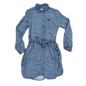 Abercrombie Kids Girls Floral Shirt Dress Belt Viscose Sz 15/16 - Picture 1 of 4