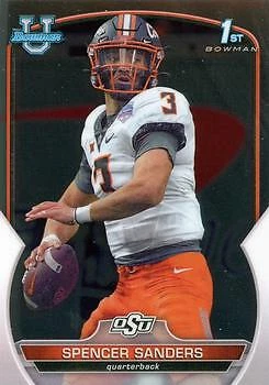 Spencer Sanders 2022 Bowman Chrome University - 1st #81 - Oklahoma State - Image 1 of 2
