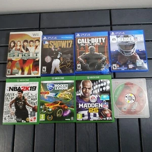 Xbox One PS4 Wii COD Madden NBA MLB Sing Rocket League - 8 Stück - Bild 1 von 7
