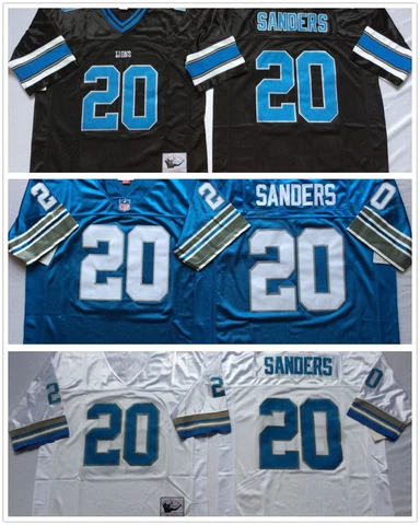 Vintage Barry Sanders #20 Detroit Lions Throwback Stitched Jersey Cover