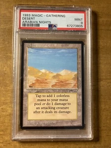MTG✨ DESERT (CAMPFIRE/MIRAGE VARIANT)✨Arabian Nights PSA 9 MINT 1993 Myrfors Art - Picture 1 of 2