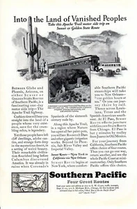 Vintage print advertisement 1928 Train Southern Pacific Land of Vanished Peoples - Picture 1 of 2
