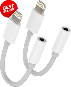 2-Pack Lightning to 3.5mm Adapter – Apple MFi Certified Aux Splitter for iPhone - Picture 1 of 12
