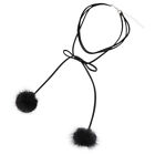 Pom Balls Necklace Women Hairball Necklace Multi- Layer Retro Neck Chain