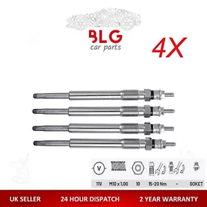 4X HEATER GLOW PLUGS FOR VAUXHALL/OPEL ASTRA H VECTRA C ZAFIRA 1.9 CDTI 93180295 - Picture 1 of 14