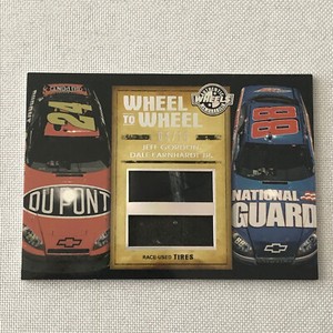 2010 Wheels Wheel to Wheel Tire Relic Card Jeff Gordon Dale Earnhardt Jr #4/10