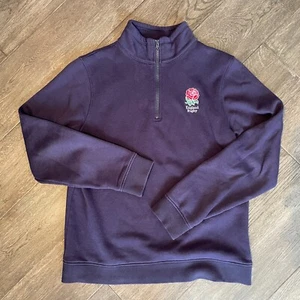 England Rugby Men's 1/4 Sweater Navy Essentials Quarter Zip Mens M - Picture 1 of 6