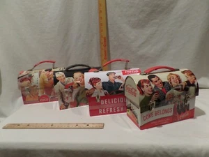 COCA-COLA 2009 TIN DOMED LUNCHBOXES-RETRO 1950'S--7 1/4" X 5 1/4" LOT OF 4 - Picture 1 of 7