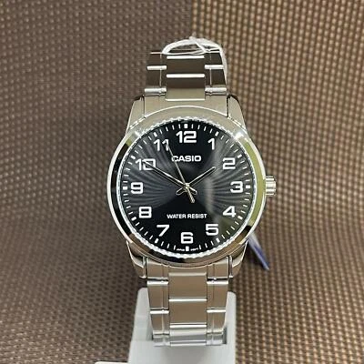 Montre décontractée pour homme Casio MTP-V001D-1B noire analogique en acier i...