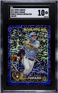 2024 Topps cromo BRICE TURANG refractor moteado/299 SGC 10 GEMA COMO NUEVO - Imagen 1 de 2