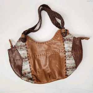 THE SAK Indio Boho Leather Patchwork Purse Hobo Shoulder Bag Braided - Picture 1 of 12