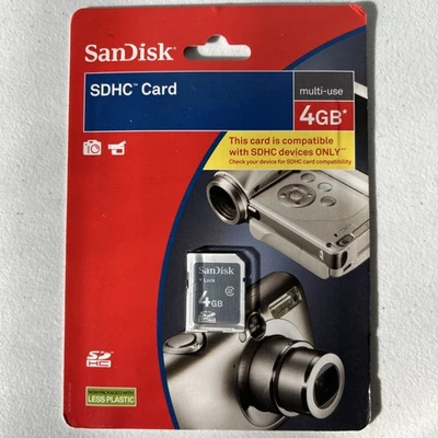 SanDisk SDHC Card Multi-use 4GB Class 2 Digital Camera Video Storage NEW SEALED - Image 1 of 2