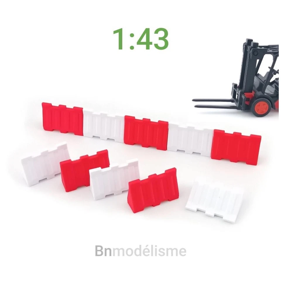 Lot Blocs Séparateurs 1/43, Type Jersey Chantier Miniature Modélisme Engins BTP - Imagen 1 de 1