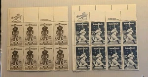 #2048 Babe Ruth & #2089, Jim Thorpe, Zip Blocks of (8) 20¢ Stamps, MNH 1983-84 - Picture 1 of 6