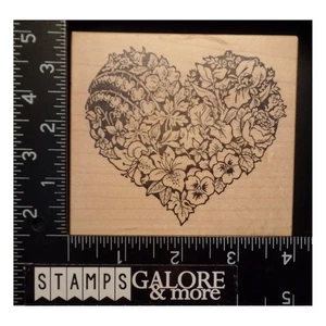 PSX GUMMISTEMPEL K-663 GROSSES HERZ BOTANISCHER GARTEN BLUMEN IRIS LILIE #962 - Bild 1 von 3