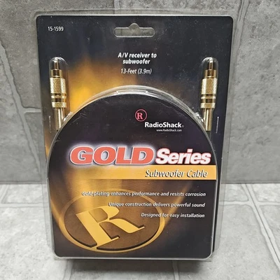 NEW SEALED RadioShack Gold Series Subwoofer Cable 13' - AV RECEIVER TO SUBWOOFER - Image 1 of 2