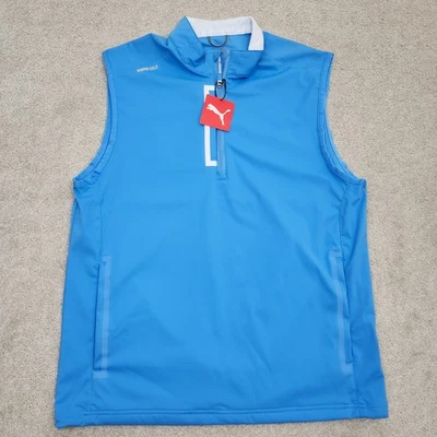 Puma Hombres Grande 1/4 Cremallera Pullover Momentum Chaleco Viento Golf Azul Regal 622749 03 Foto 1 de 4