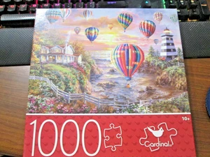 New Balloons Over Cottage Cove🐭24x18🐭1000 Pc. Sealed Complete🐭Cardinal Puzzle - Picture 1 of 2
