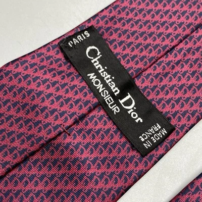 CHRISTIAN DIOR Men’s Necktie 100% Silk Monogram Trotter Tie Logo Rare Vintage - Image 1 of 4