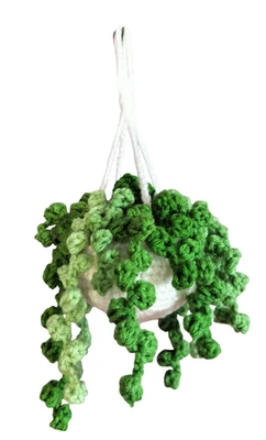 PLANTA COLGANTE DE GANCHILLO Maceta Blanca Pequeña Hecha a Mano Nueva Foto 1 de 4