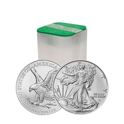 2025 1 oz American Silver Eagle Tube (20 Coins, BU) - Image 1 of 3