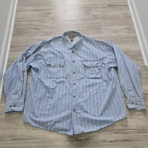 Cabelas Safari Series Mens Long Sleeve Shirt Size 2XL Blue Check - Picture 1 of 10