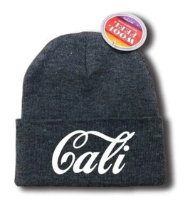 FOR MEN WOMEN PRINTED CALI CALIFORNIA FUNNY Snowboard SKI BLACK CHARCOAL BEANIE - Picture 1 of 6