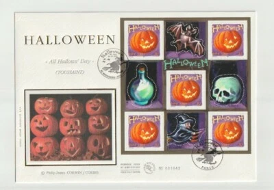 France 2001 SG3759ms 5v FDC Halloween (All Hallows Day) - Image 1 of 2