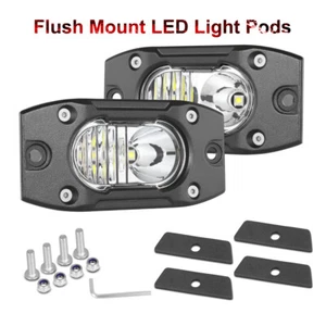 4" Flush Mount LED Lighting Kit for Front Driving/Fog Lights Offroad SUV UTV 12V - Picture 1 of 12