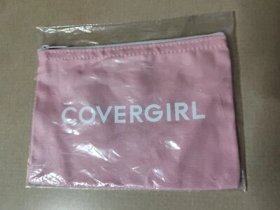 COVERGIRL Pink Makeup Zipper Bag  White Logo Small NWOT - Image 1 of 4
