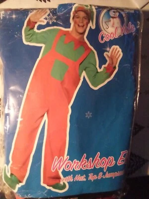 Disfraz de Elfo Smiffy Cool Yule Workshop con Sombrero, Top y Mono Talla Grande Foto 1 de 2
