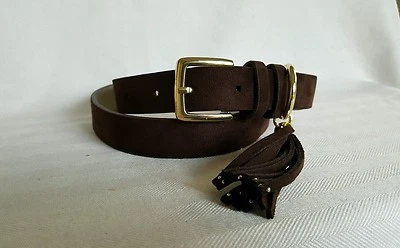 Cinto de couro marrom camurça sintética Style & Co com borla tamanho M - Imagem 1 de 4