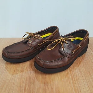 Timberland Uomo Deck Boat Pelle Marrone 7,5M Usato in Ottime Condizioni - Foto 1 di 17